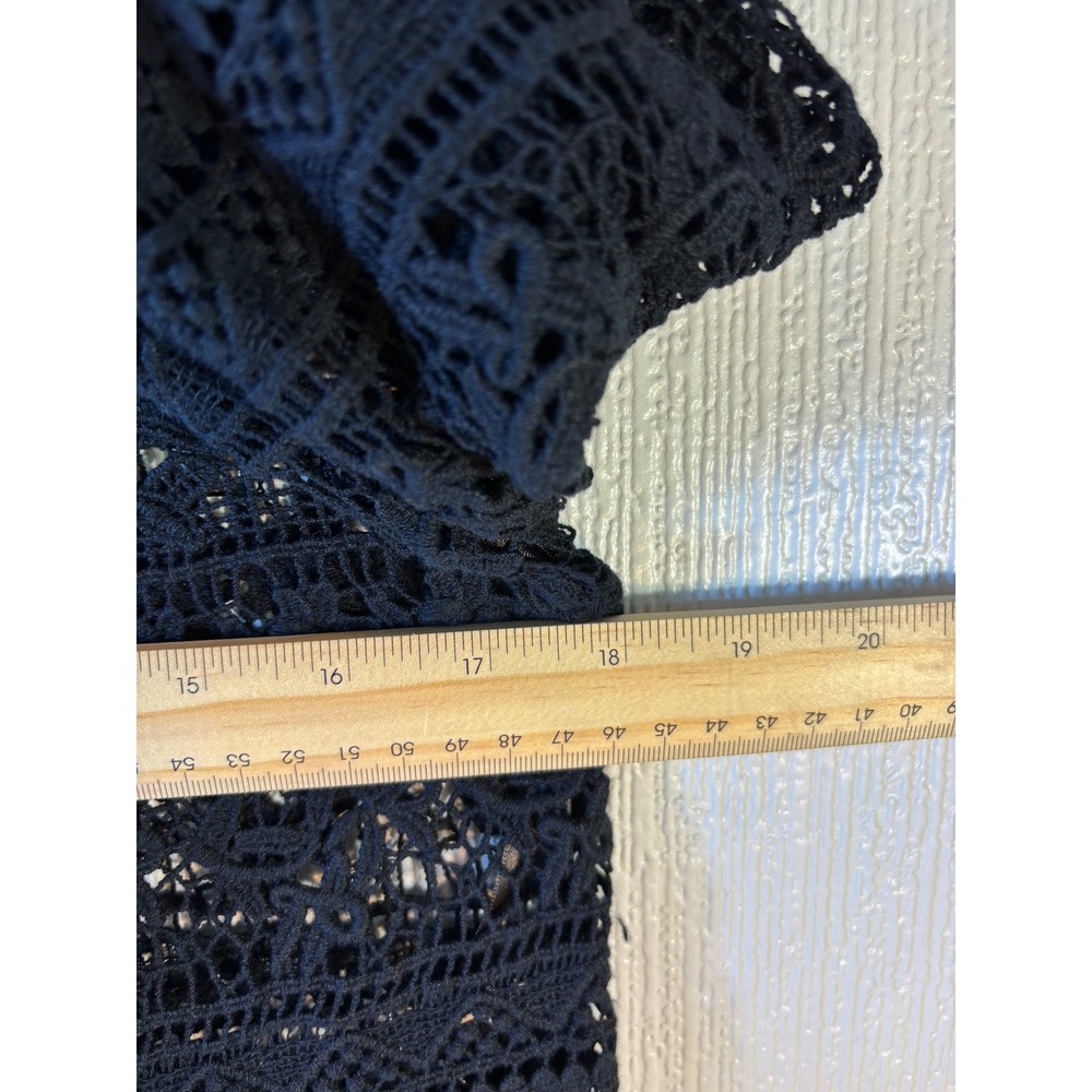 Alfani Black Crochet Lacey Cotton Cardigan Size S - Picture 5 of 11